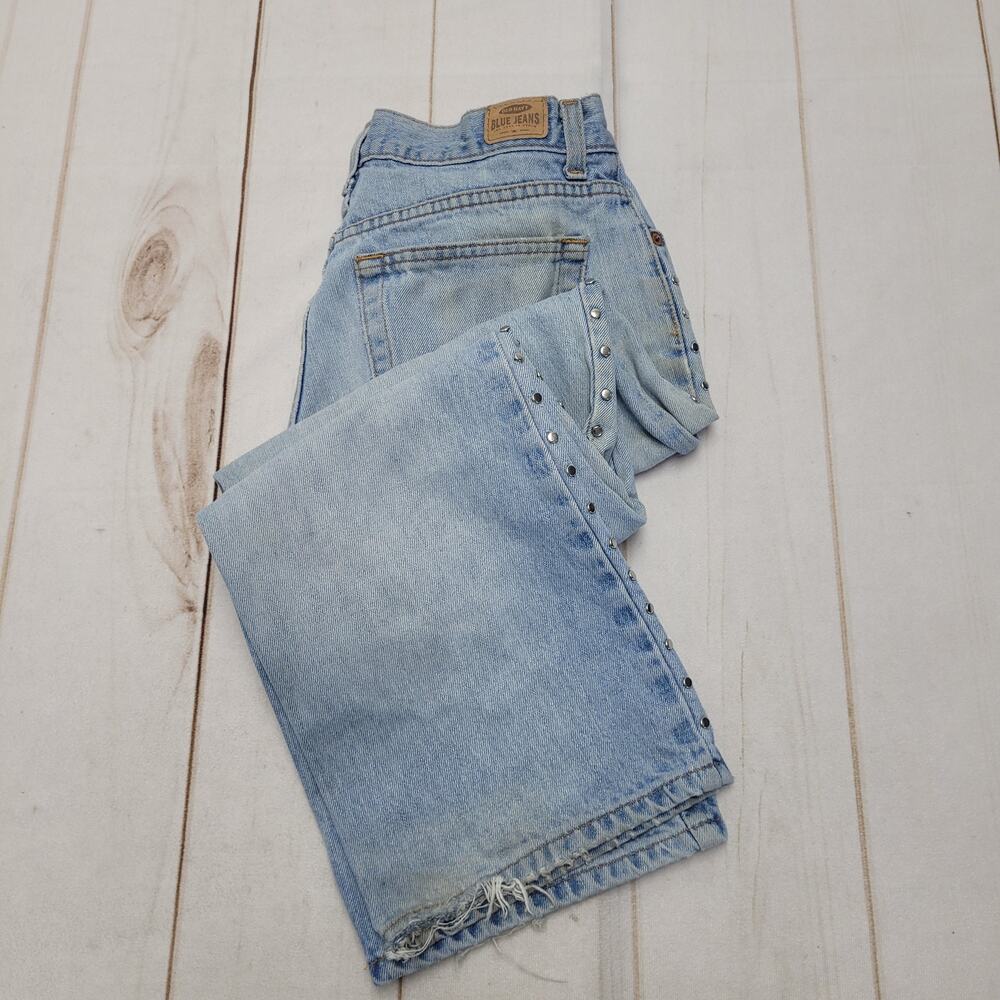Vintage Old Navy studded bootcut jeans retro thrashed light wash 10